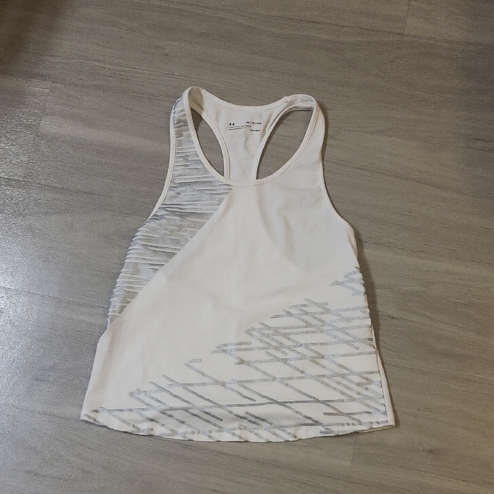 White and Gray Women's Tank Top